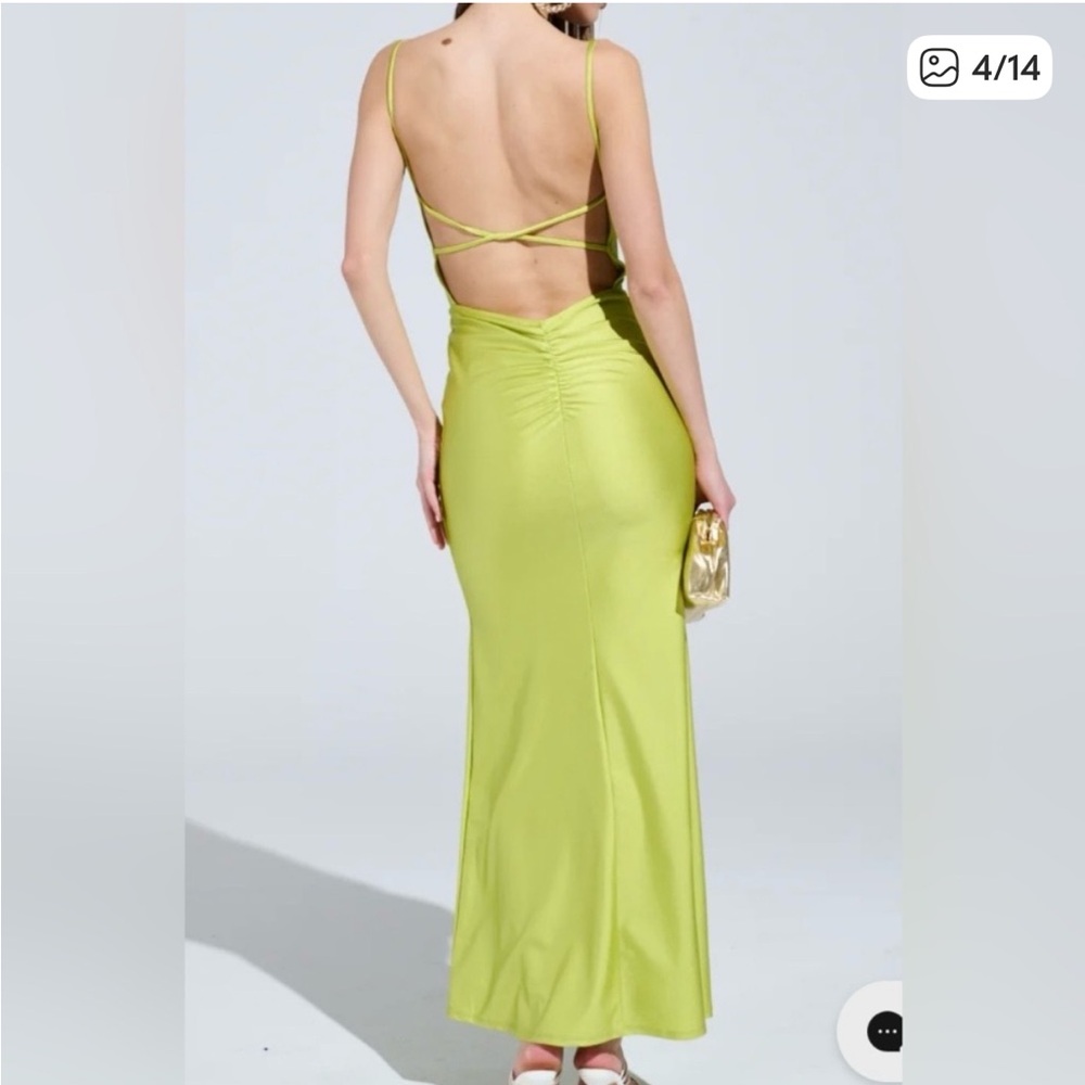 AKIRA open back gown maxi scrunch butt mermaid dress BLACK